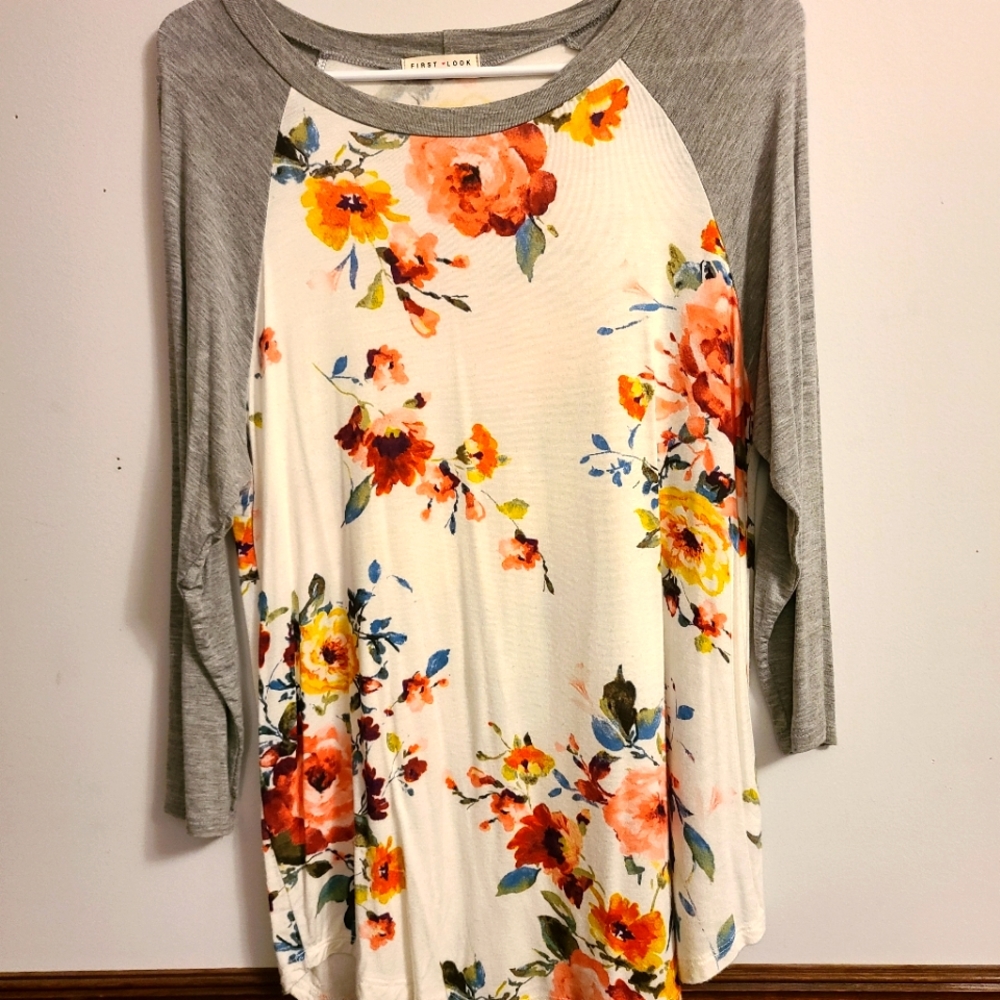 First Look; Large; Gray long sleeves;